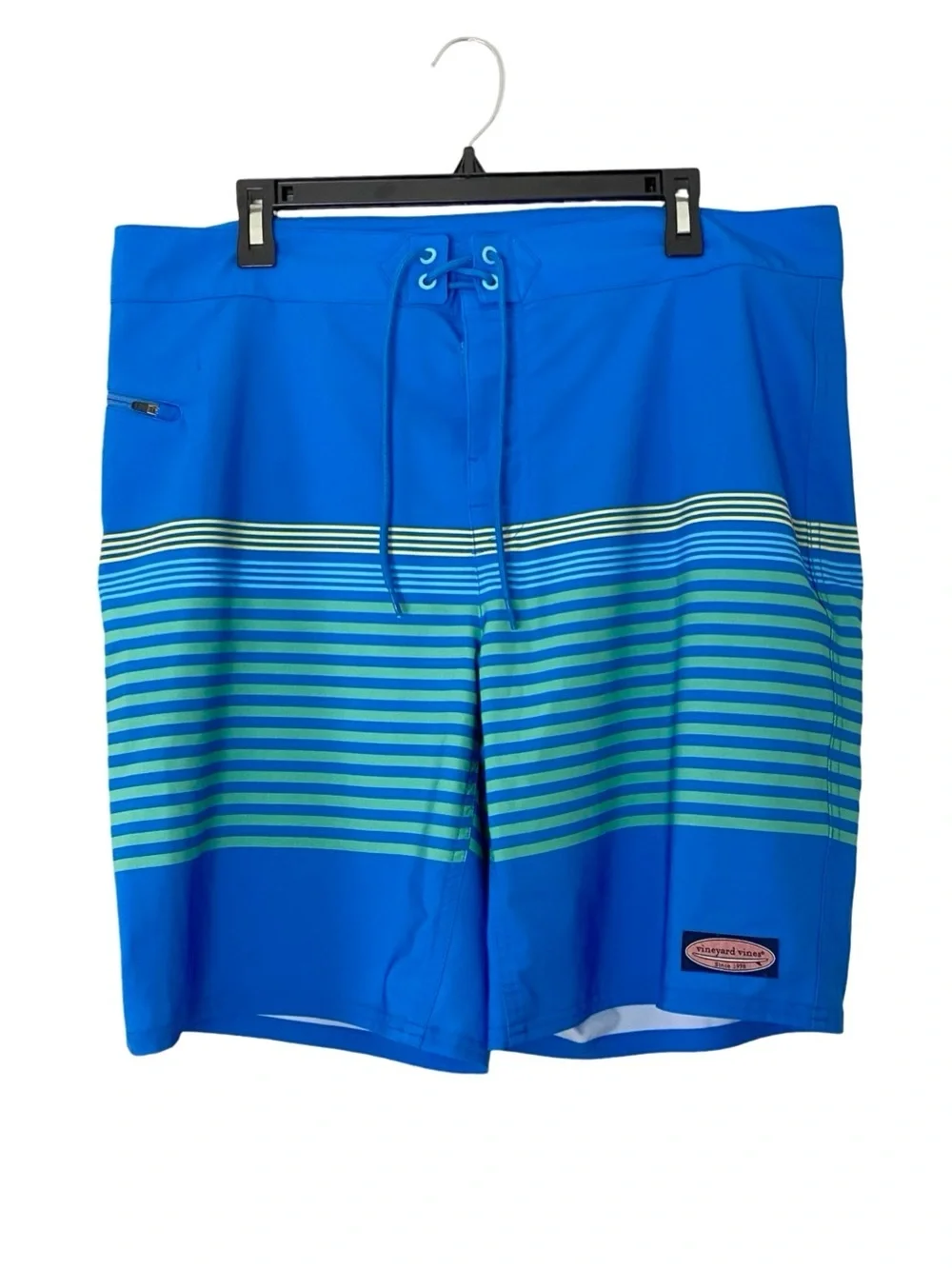 Vineyard Vines Swim Trunks Board Shorts Mens Size 36 Blue Striped Beach Vacation